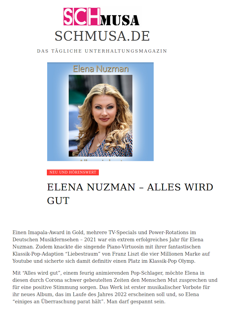 Elena Nuzman - schmusa.de - Dezember 2021