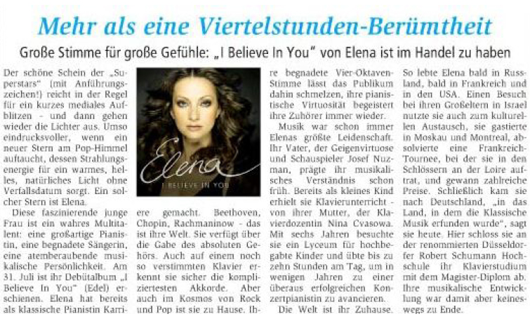 Elena Nuzman - Hellweger Anzeiger - August 2009