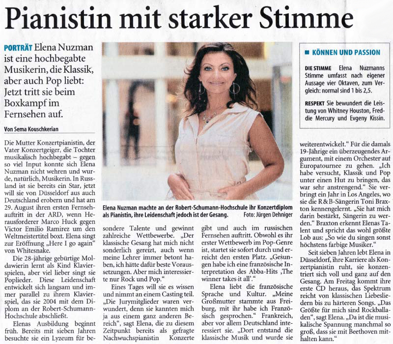 Elena Nuzman - Westdeutsche Zeitung - July 2009