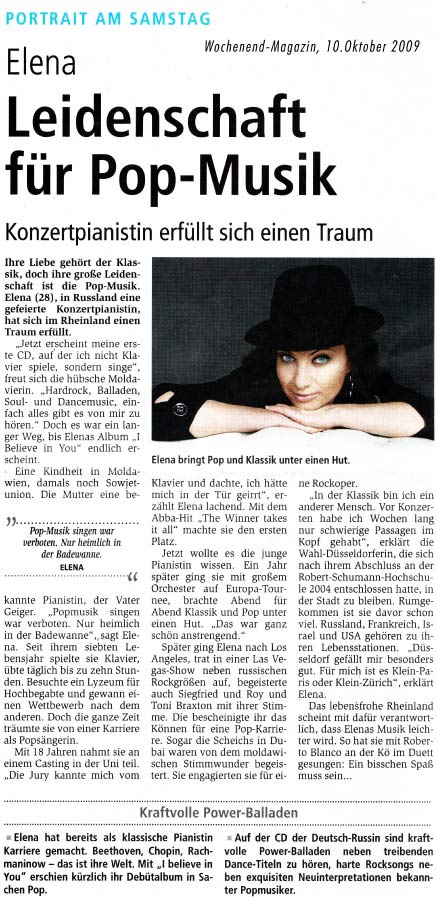 Elena Nuzman - Wochenend Magazin - Oktober 2009